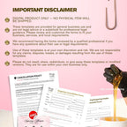 Sugaring Client Form , Intake Form, Minor Consent Form, Aftercare Card Template Editable in Canva