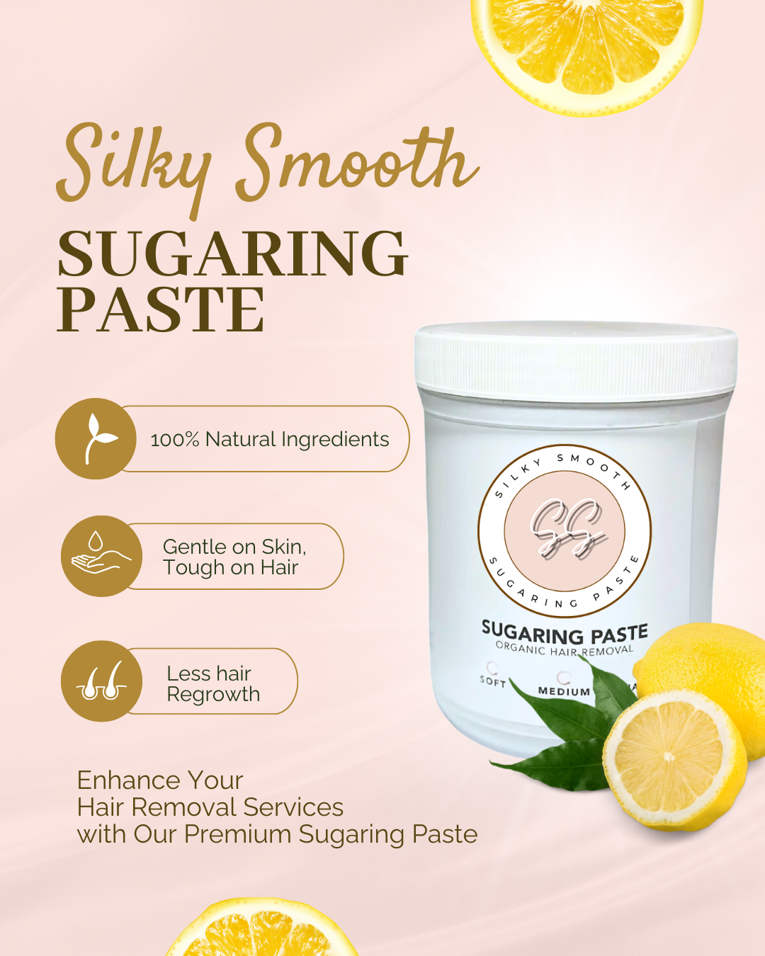 Silky Smooth Sugaring Paste for professional hair removal, made with sugar, water, and citric acid for sugarists, estheticians, and salon professionals.
